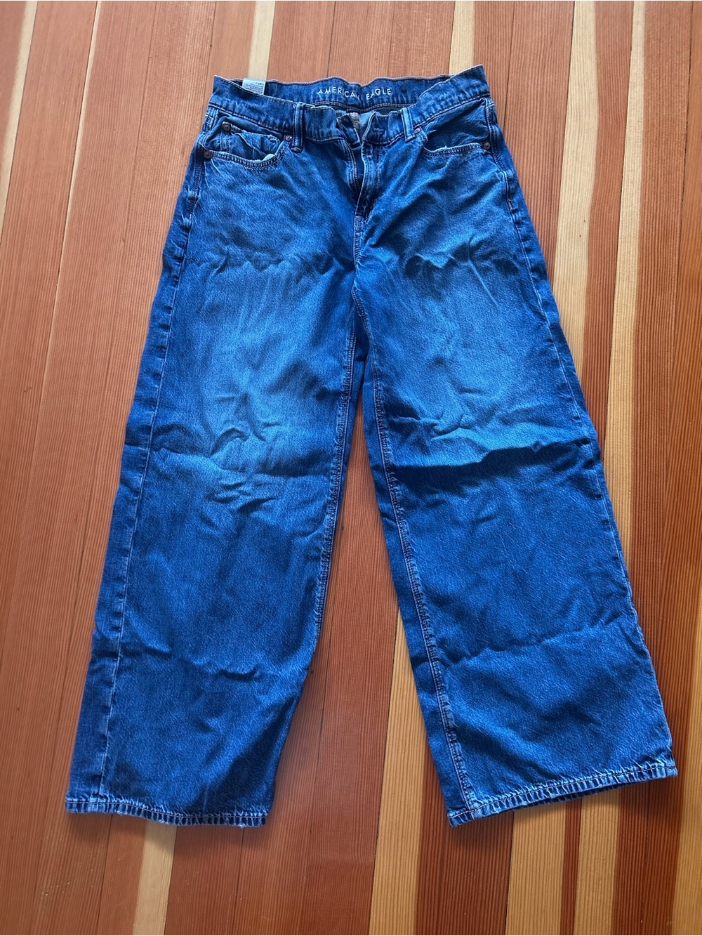 American Eagle Outfitters Men's Deep Blue Relaxed Jeans